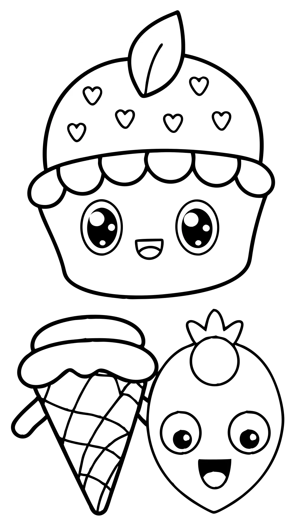 coloring pages for kids cute food